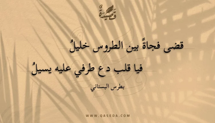 قصيدة قضى فجاة بين الطروس خليل