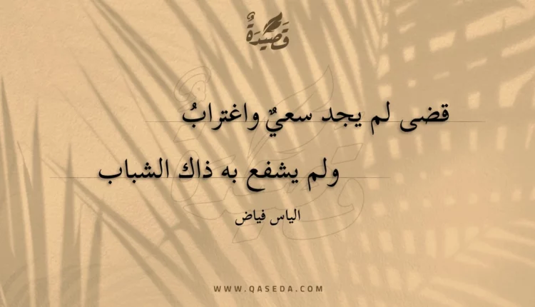 قصيدة قضى لم يجد سعي واغتراب