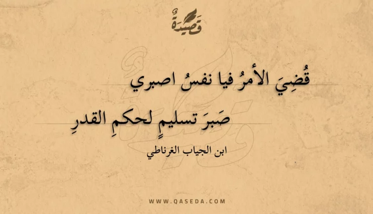 قصيدة قضي الأمر فيا نفس اصبري