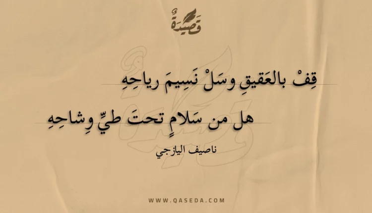 قصيدة قف بالعقيق وسل نسيم رياحه