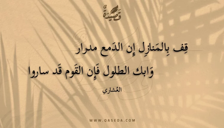 قصيدة قف بالمنازل إن الدمع مدرار