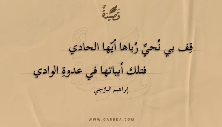 قصيدة قف بي نحي رباها أيها الحادي