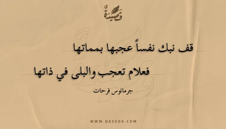 قصيدة قف نبك نفسا عجبها بمماتها