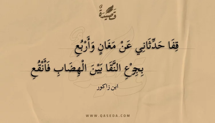 قصيدة قفا حدثاني عن مغان وأربع