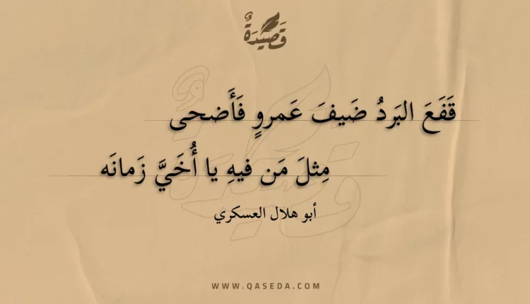 قصيدة قفع البرد ضيف عمرو فأضحى