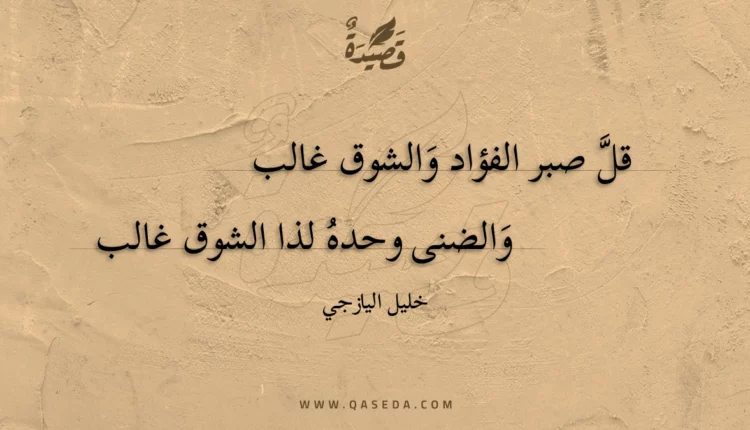 قصيدة قل صبر الفؤاد والشوق غالب