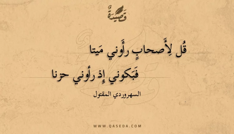 قصيدة قل لأصحاب رأوني ميتا