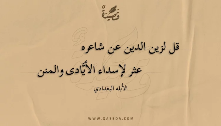 قصيدة قل لزين الدين عن شاعره