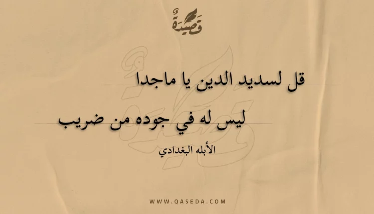 قصيدة قل لسديد الدين يا ماجدا