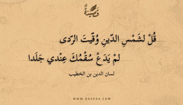 قصيدة قل لشمس الدين وقيت الردى
