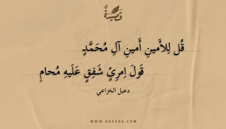 قصيدة قل للأمين أمين آل محمد