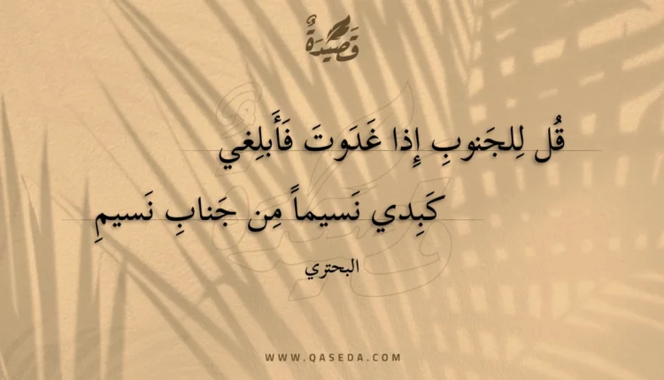 قصيدة قل للجنوب إذا غدوت فأبلغي