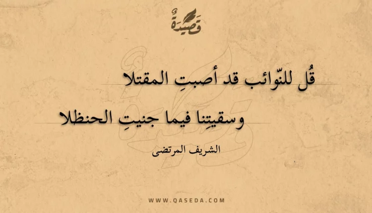 قصيدة قل للنوائب قد أصبت المقتلا