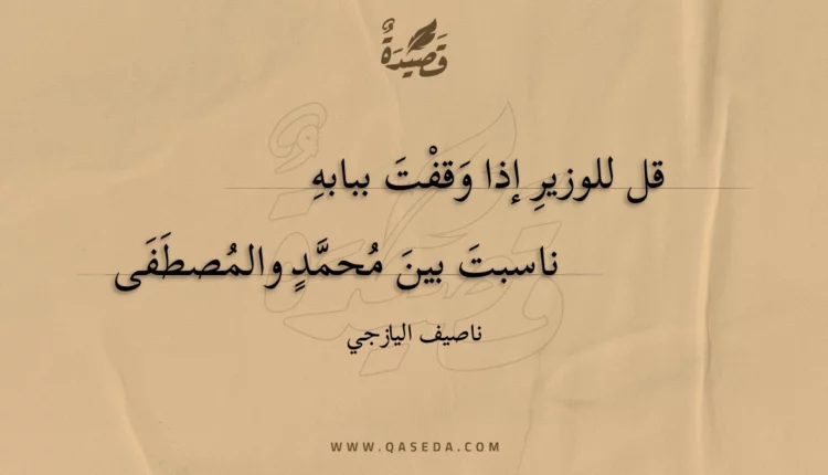 قصيدة قل للوزير إذا وقفت ببابه