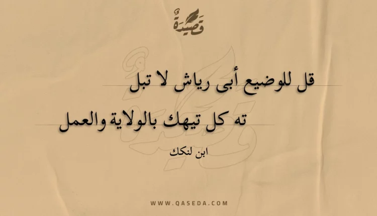 قصيدة قل للوضيع أبى رياش لا تبل