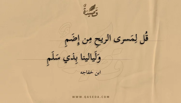 قصيدة قل لمسرى الريح من إضم
