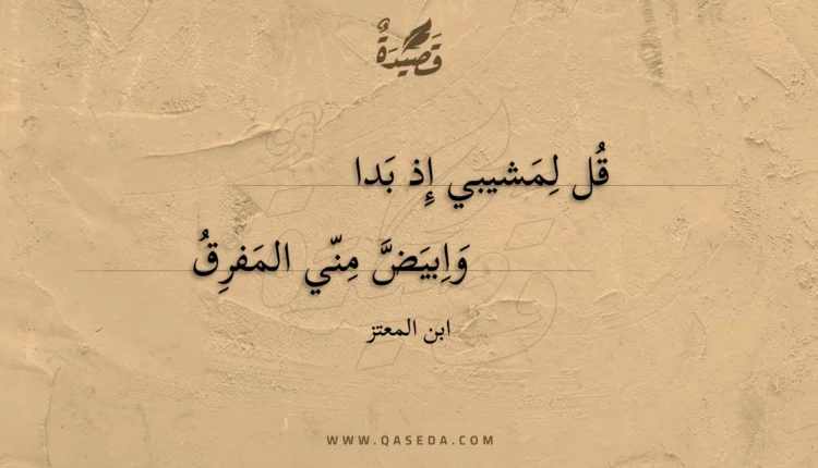 قصيدة قل لمشيبي إذ بدا