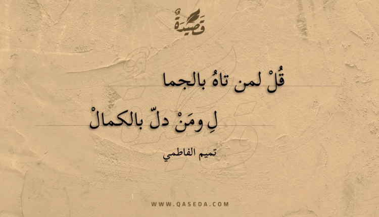 قصيدة قل لمن تاه بالجمال