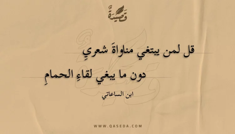 قصيدة قل لمن يبتغي مناواة شعري