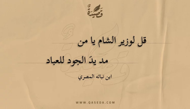قصيدة قل لوزير الشام يا من