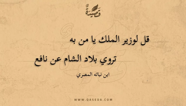 قصيدة قل لوزير الملك يا من به