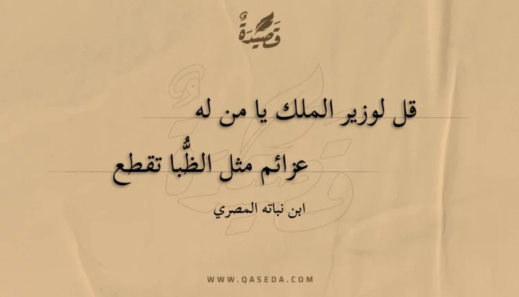 قصيدة قل لوزير الملك يا من له