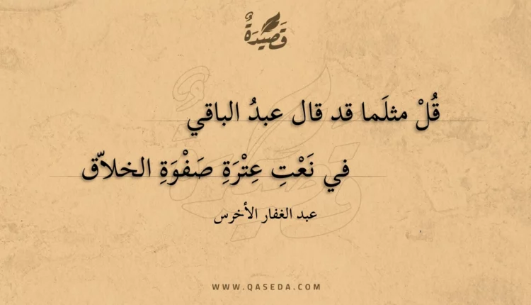قصيدة قل مثلما قد قال عبد الباقي