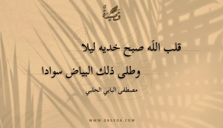 قصيدة قلب اللَه صبح خديه ليلا