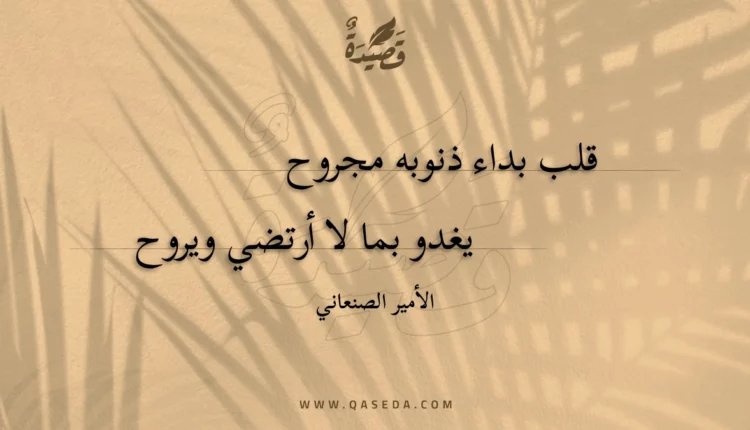 قصيدة قلب بداء ذنوبه مجروح