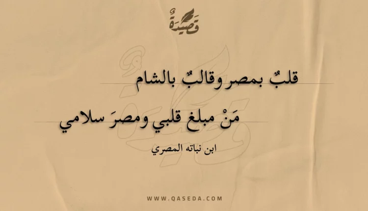 قصيدة قلب بمصر وقالب بالشام