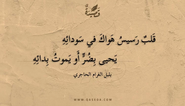 قصيدة قلب رسيس هواك في سودائه