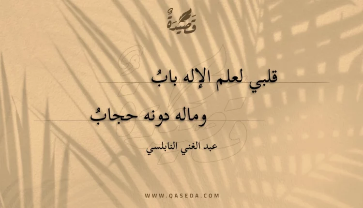 قصيدة قلبي لعلم الإله باب