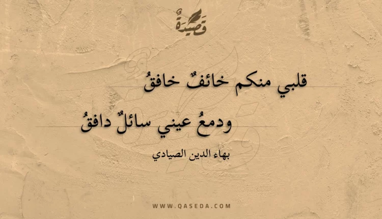 قصيدة قلبي منكم خائف خافق
