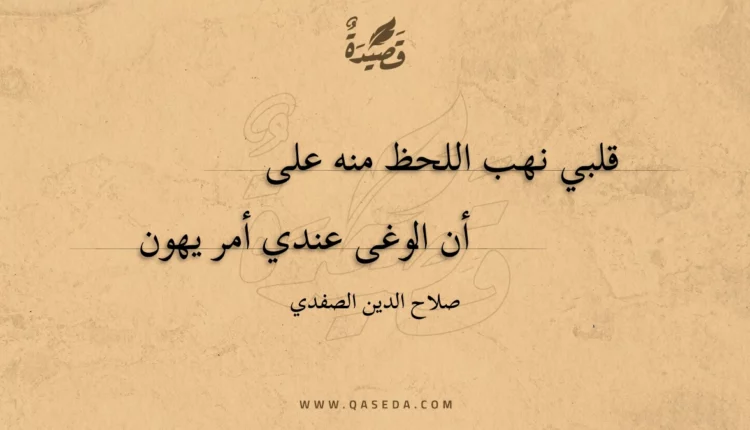 قصيدة قلبي نهب اللحظ منه على