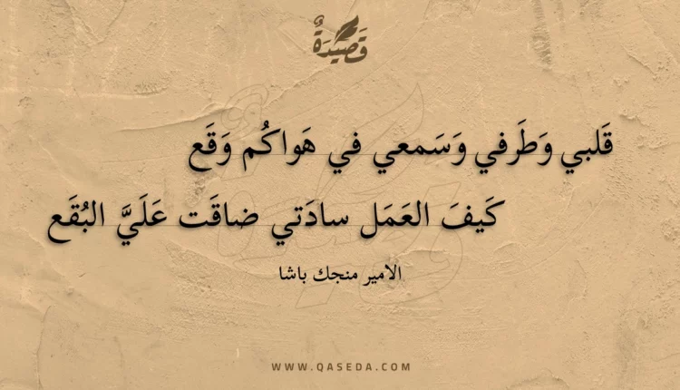 قصيدة قلبي وطرفي وسمعي في هواكم وقع