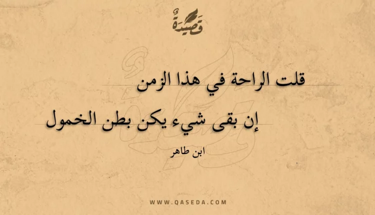 قصيدة قلت الراحة في هذا الزمن