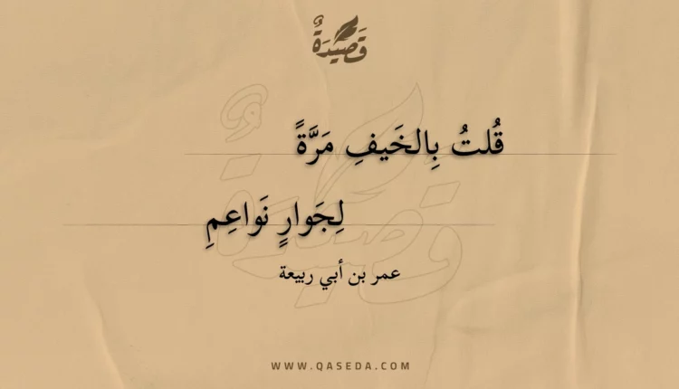 قصيدة قلت بالخيف مرة