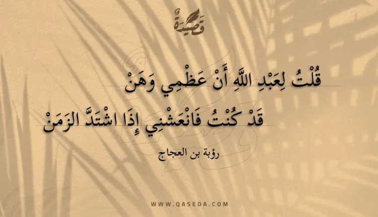 قصيدة قلت لعبد الله أن عظمي وهن