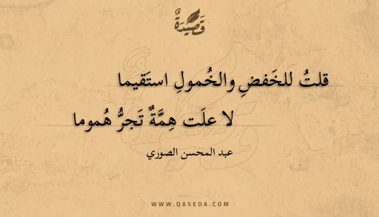قصيدة قلت للخفض والخمول استقيما