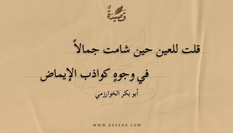 قصيدة قلت للعين حين شامت جمالا