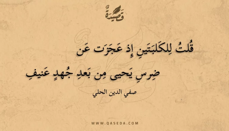 قصيدة قلت للكلبتين إذ عجزت عن