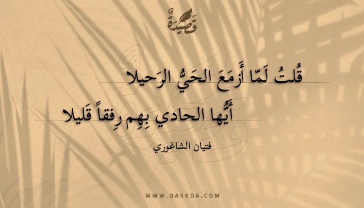 قصيدة قلت لما أزمع الحي الرحيلا