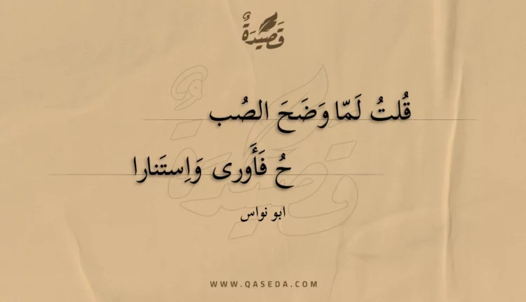 قصيدة قلت لما وضح الصبح
