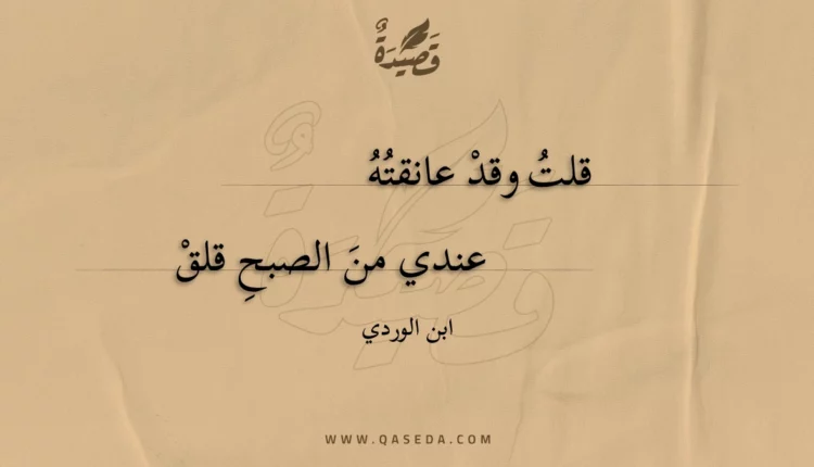 قصيدة قلت وقد عانقته