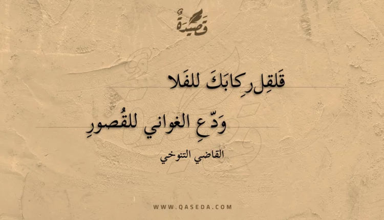 قصيدة قلقل ركابك للفلا