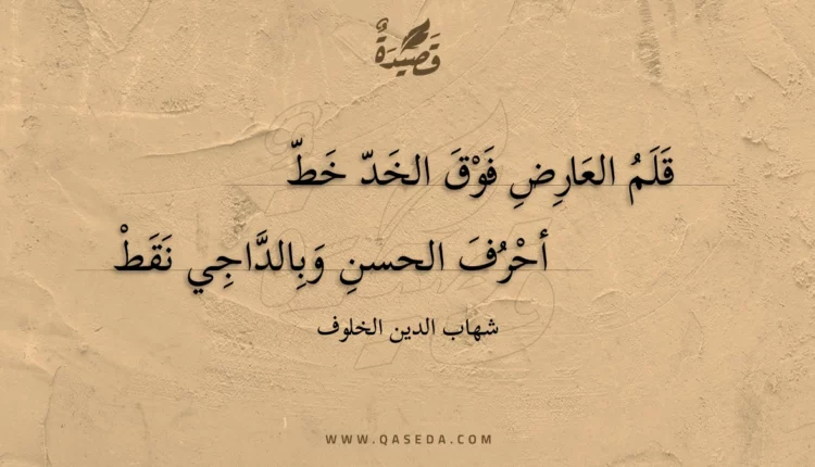 قصيدة قلم العارض فوق الخد خط