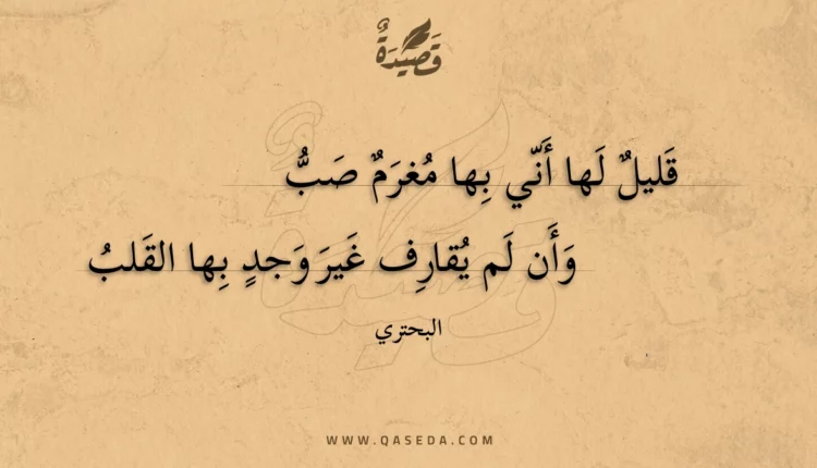 قصيدة قليل لها أني بها مغرم صب