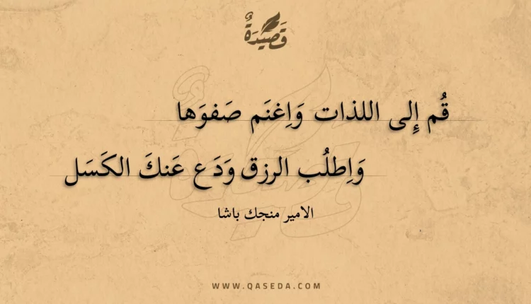 قصيدة قم إلى اللذات واغنم صفوها