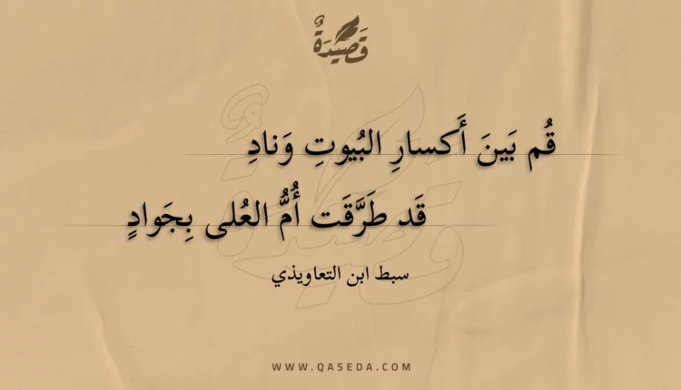 قصيدة قم بين أكسار البيوت وناد