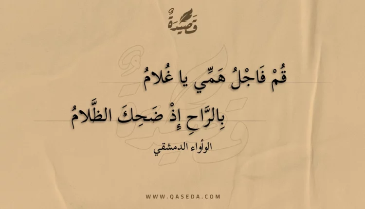قصيدة قم فاجل همي يا غلام